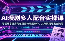 AI漫剧多人配音实操课:零基础掌握多角色配音与漫剧制作,从分镜到导出全流