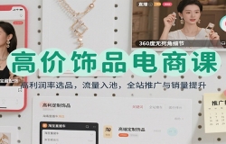 高价饰品电商课:高利润率选品,流量入池,全站推广与销量提升