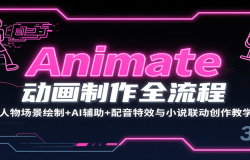 Animate动画制作全流程:人物场景绘制+AI辅助+配音特效与小说联动创作教学