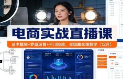 电商实战直播课:话术框架+罗盘运营+千川投放,全链路实操教学(12月)