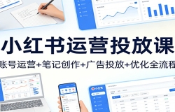 小红书运营投放课:账号运营+笔记创作+广告投放+优化全流程