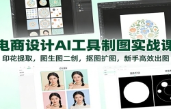 电商设计AI工具制图实战课:印花提取,图生图二创,抠图扩图,新手高效出图