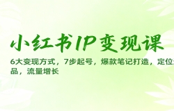 小红书IP变现课:6大变现方式,7步起号,爆款笔记打造,定位选品,流量增长