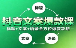 抖音文案爆款课:9大标题绝招,各类型必火文案,100条万能文案情感语录