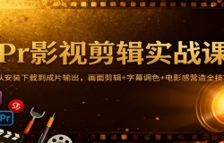 Pr影视剪辑实战课:从安装下载到成片输出,画面剪辑+字幕调色+电影感营造全