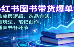 小红书图书带货爆单课:涵盖底层逻辑、选品方法、流量玩法,笔记创作,打通