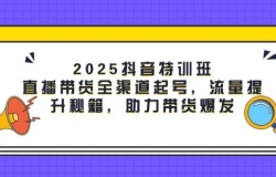 2025抖音特训班:直播带货全渠道起号,流量提升秘籍,助力带货爆发
