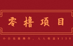 分享一个零撸项目,超简单副业小白必看,人人收益¥150(附渠道)