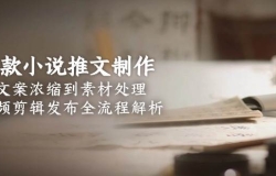爆款小说推文制作,从文案浓缩到素材处理,视频剪辑发布全流程解析
