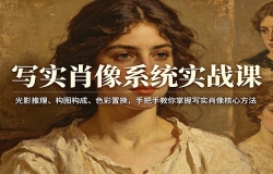 写实肖像系统实战课:光影推理、构图构成、色彩置换,手把手教你掌握写实肖