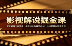 影视解说掘金课:深度解析文案逻辑、槽点设计与推流机制,快速起号与流量变