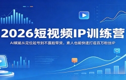 2026短视频IP训练营:AI赋能从定位起号到不露脸带货,素人也能快速打造百万