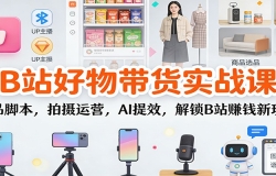 B站好物带货实战课:选品脚本,拍摄运营,AI提效,解锁B站赚钱新玩法