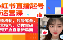 小红书直播起号与运营课:推流机制,起号筹备,运营技巧,助你突破瓶颈开启