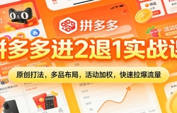拼多多进2退1实战课:原创打法,多品布局,活动加权,快速拉爆流量