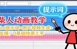 12月火柴人动画教学:Gemini 提示词+图片视频生成+剪辑实操,0基础快速上手