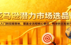 亚马逊从0到1选品课,新手入门到实操落地,覆盖全流程核心要点,精准锁定高